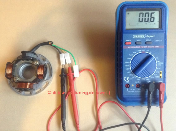 DiBlasi R7 Primärzündspule Messergebnis 0,6 Ohm