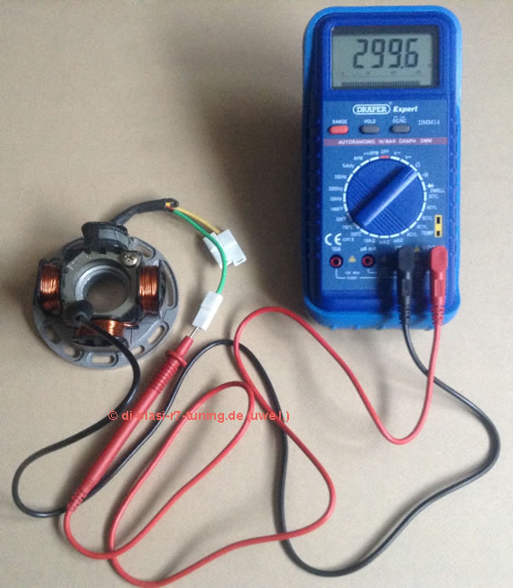 DiBlasi R7 Primärzündspule Messergebnis 299,6 Ohm